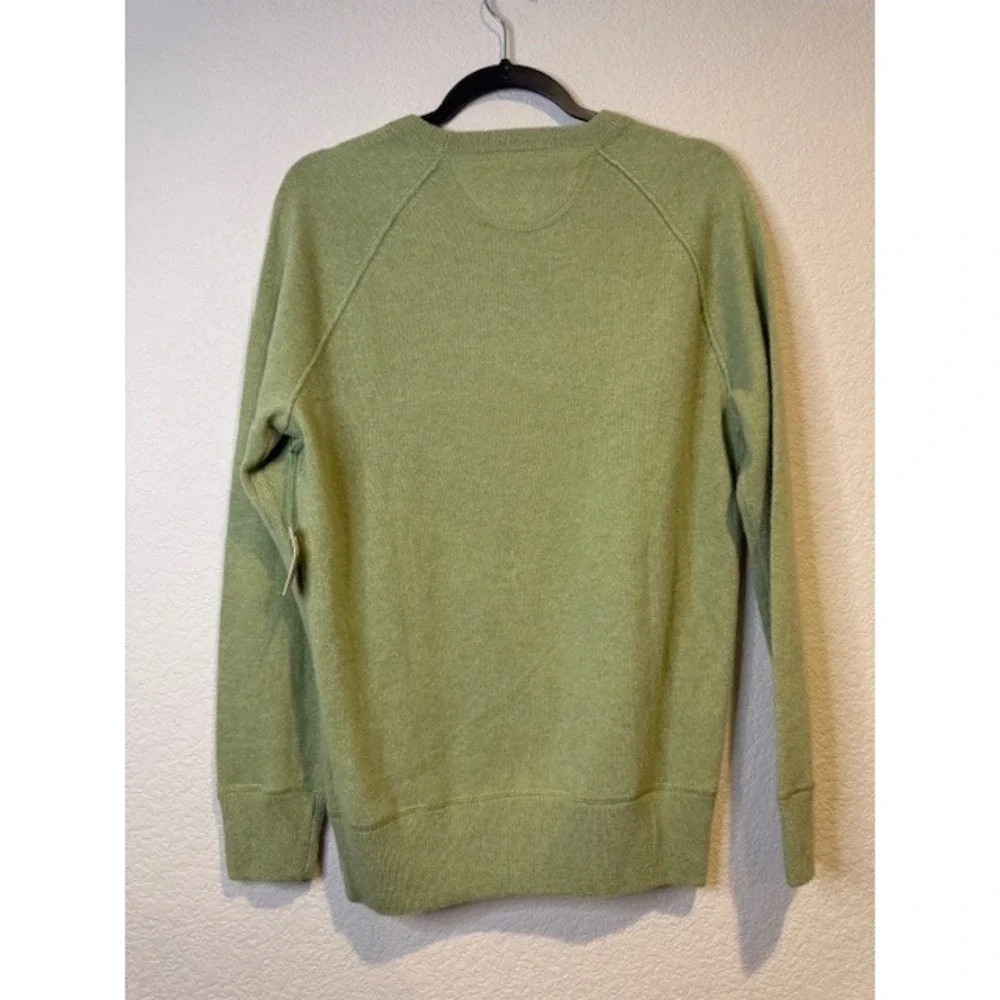AE77 American Eagle 100% Cashmere Crewneck Sweater Sage Green 1069-343 Mens S - Picture 6 of 6